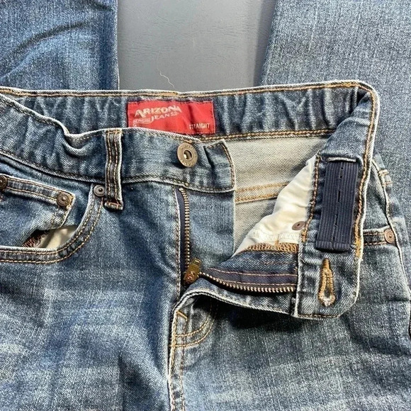 Arizona Jean Co Boys Slim Straight Leg Jeans Size 12S Adjustable Waist - Picture 8 of 10